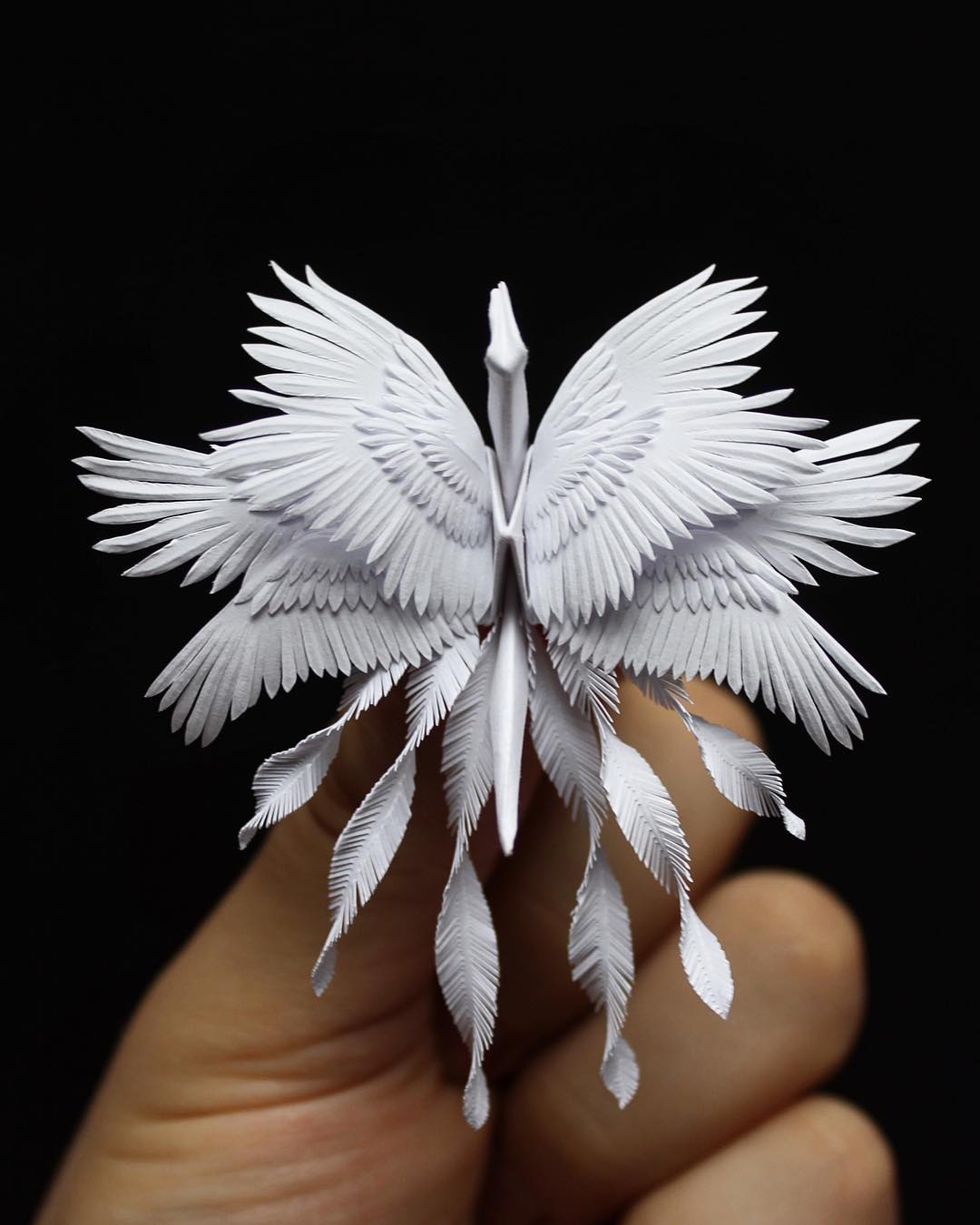 Amazing Origami Cranes with Feathery Details