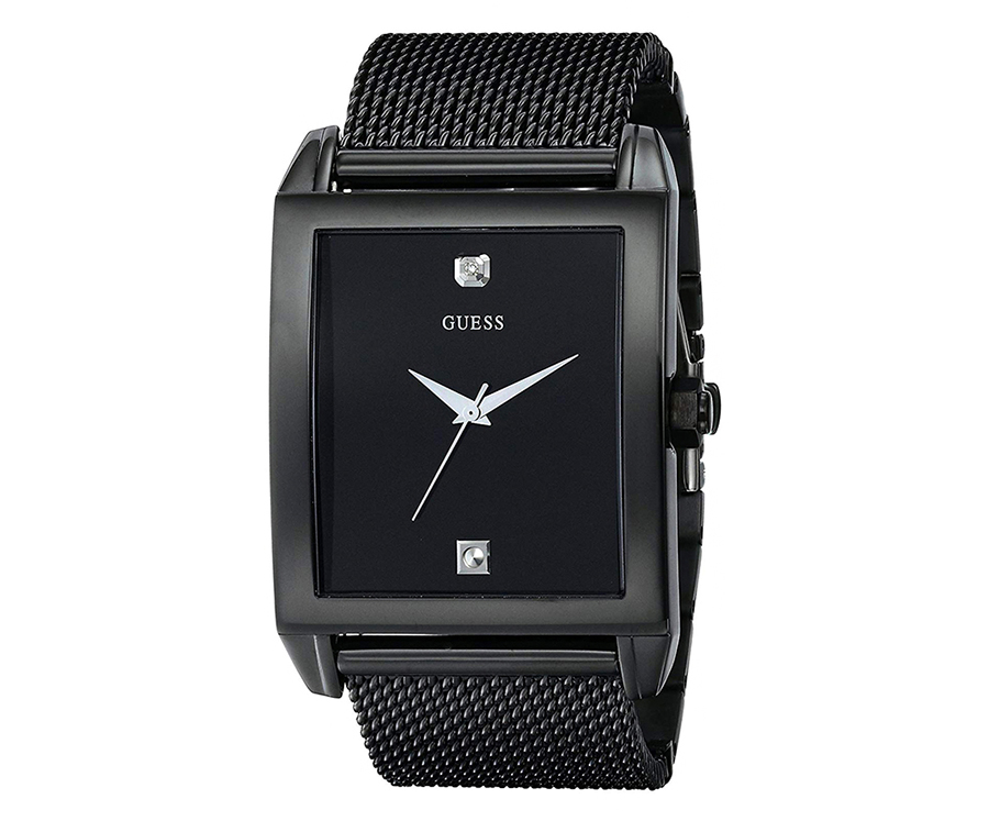 GUESS Men's Diamond Dial Black Watch