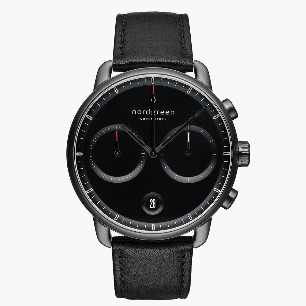 Pioneer Black Dial - Black Leather