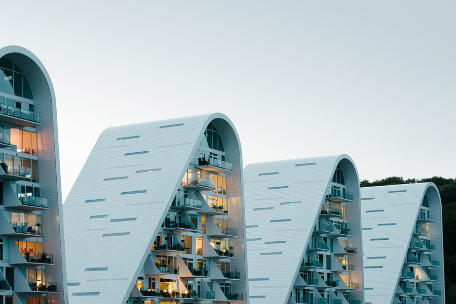The Wave Housing with Rollercoaster-like Roofs in Denmark by Henning Larsen