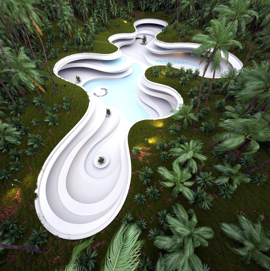 Subterranean Swimming Pool with Multiple Levels