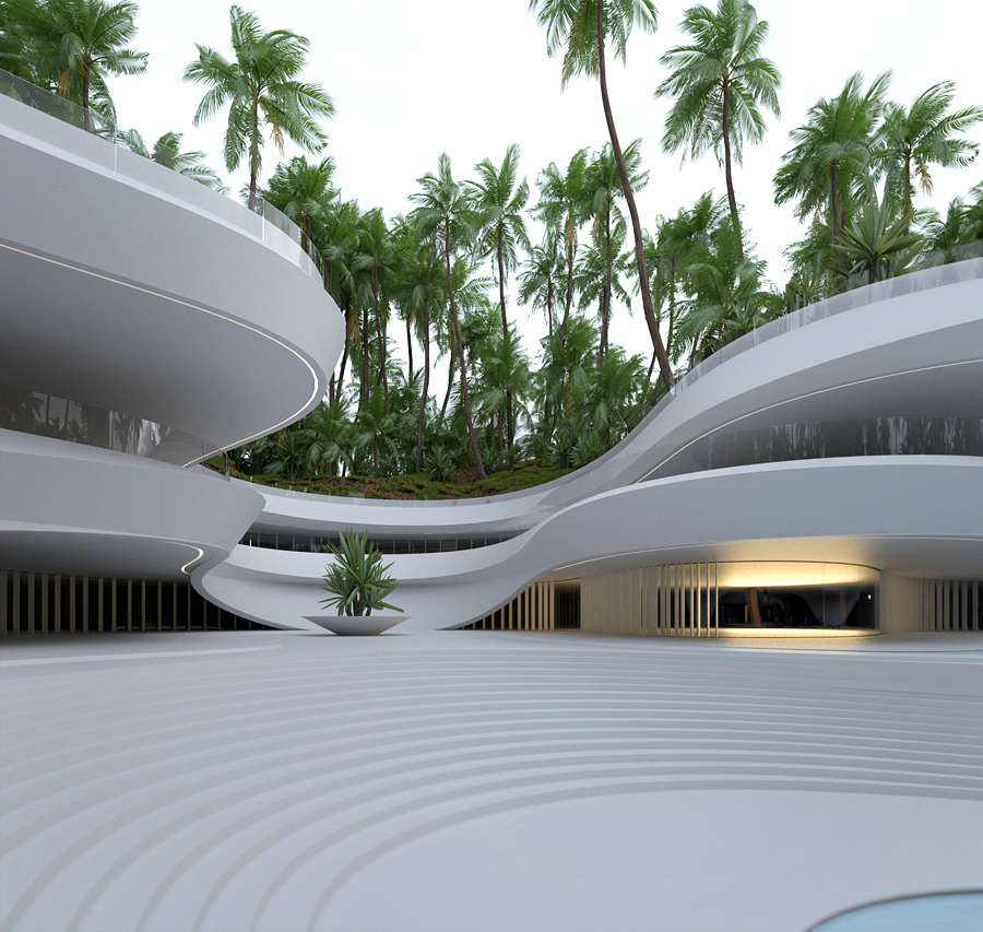 modern house design with swimming pool