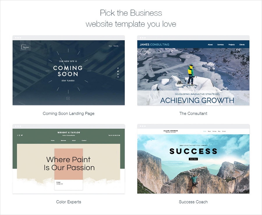 website templates gallery wix
