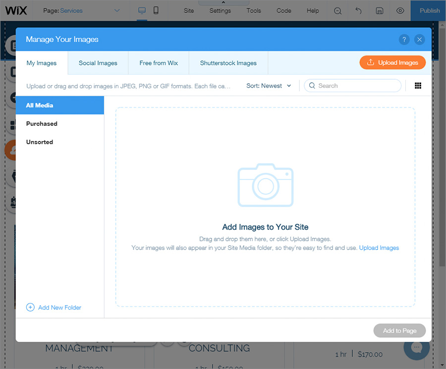 media gallery wix
