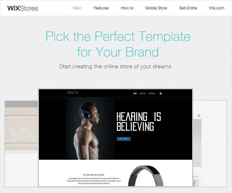 wix stores templates