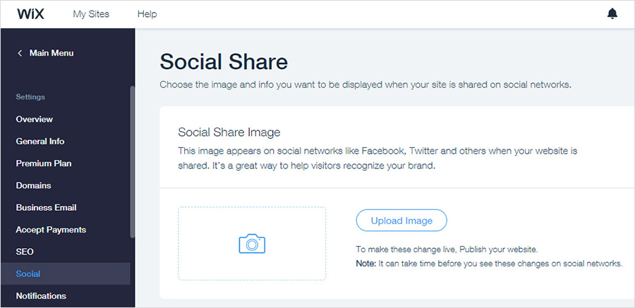 social share wix