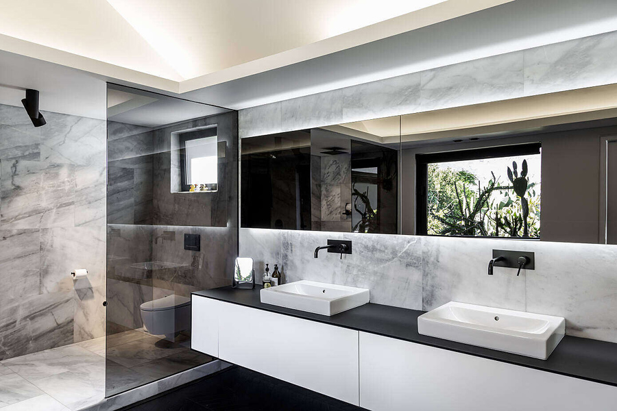 washroom in contemporary house