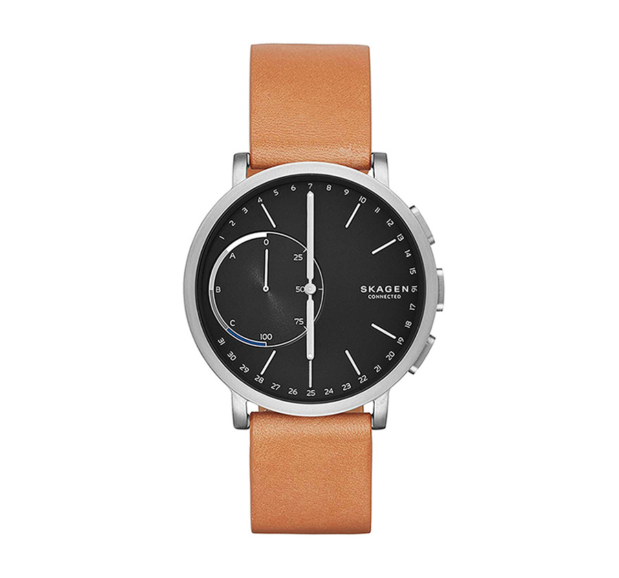 Skagen Hagen Titanium and Leather Hybrid Smartwatch