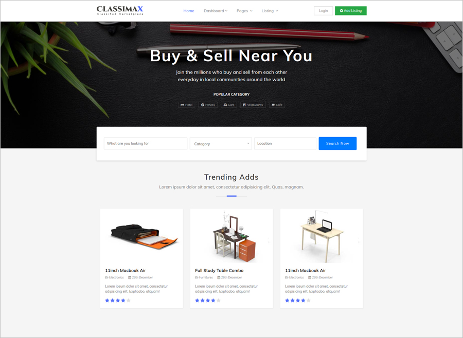 Classimax - Free Bootstrap Responsive Template