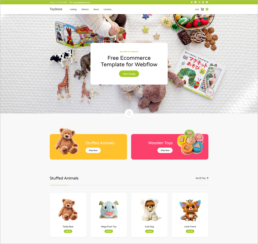 Toy Store - Free Webflow Ecommerce Template