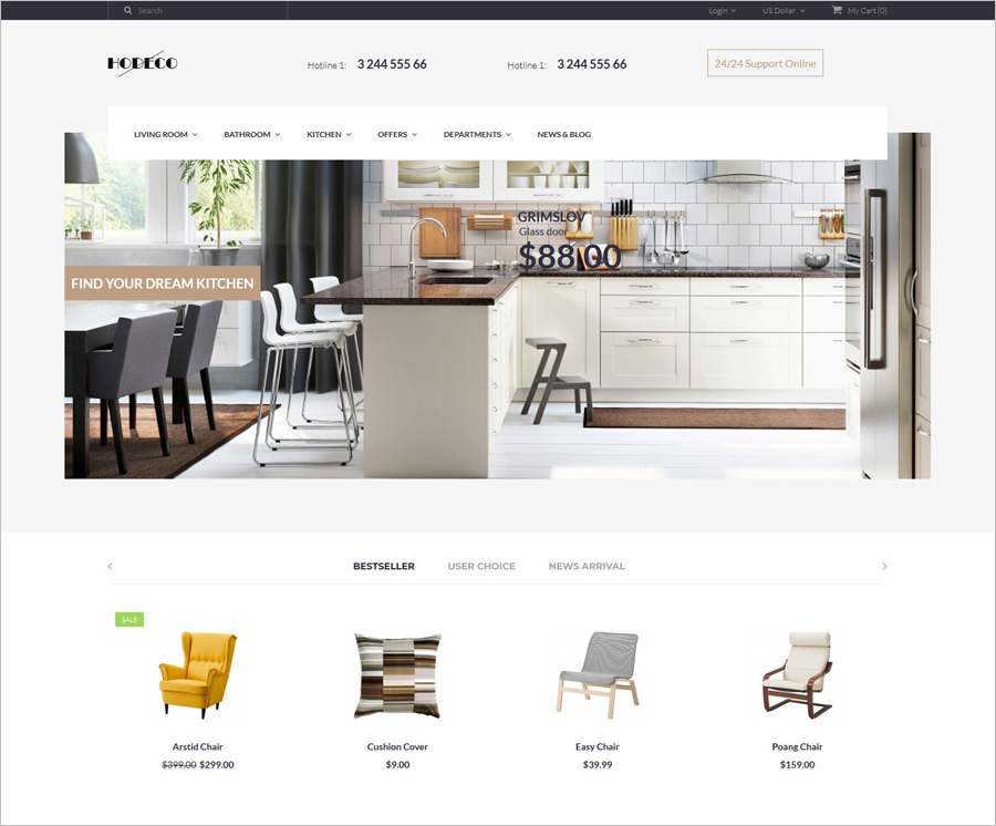 30 Free Online Shopping Cart Website Templates (free download with CSS)