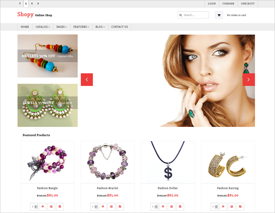Shopy - Free Joomla Template with J2store Shopping Cart Integration