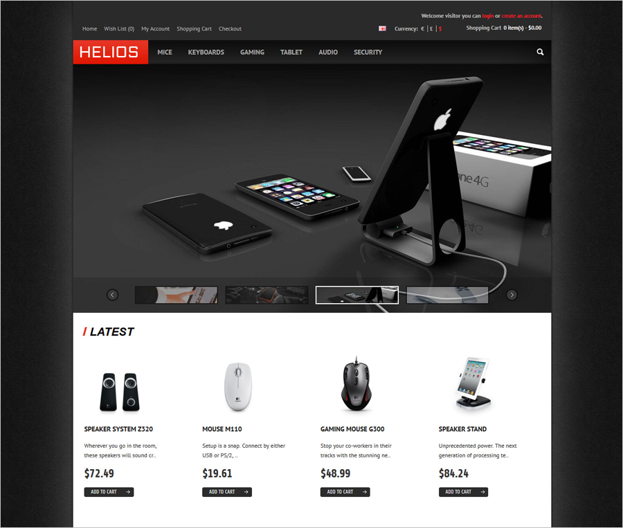 Helios - Free Online Shopping OpenCart Template
