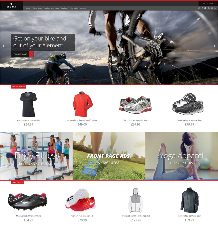 Sporta - Free WooCommerce Theme with CSS