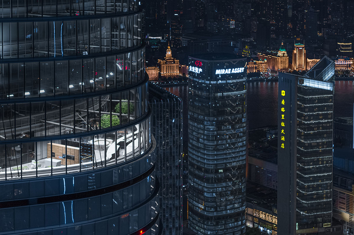 modern books store inside of shanghai tower