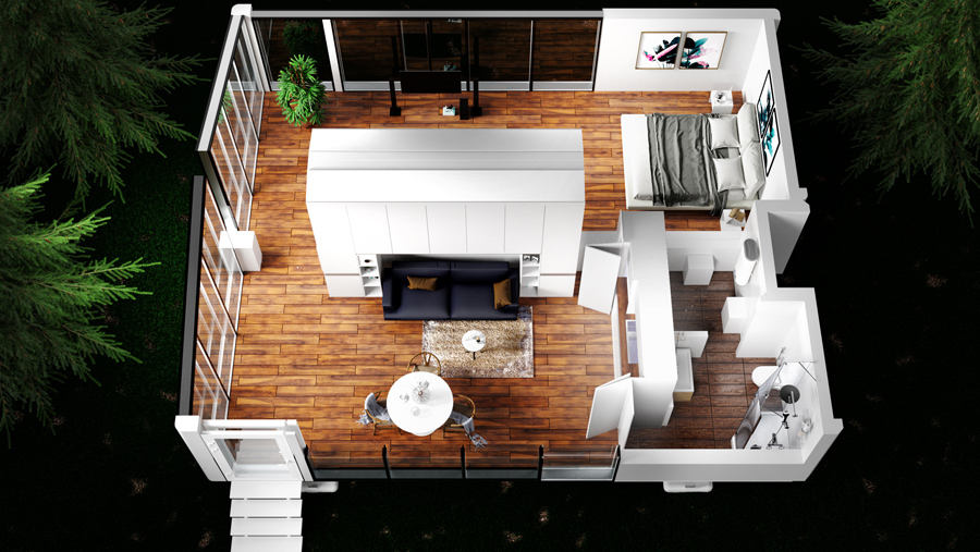 modern prefab guest house