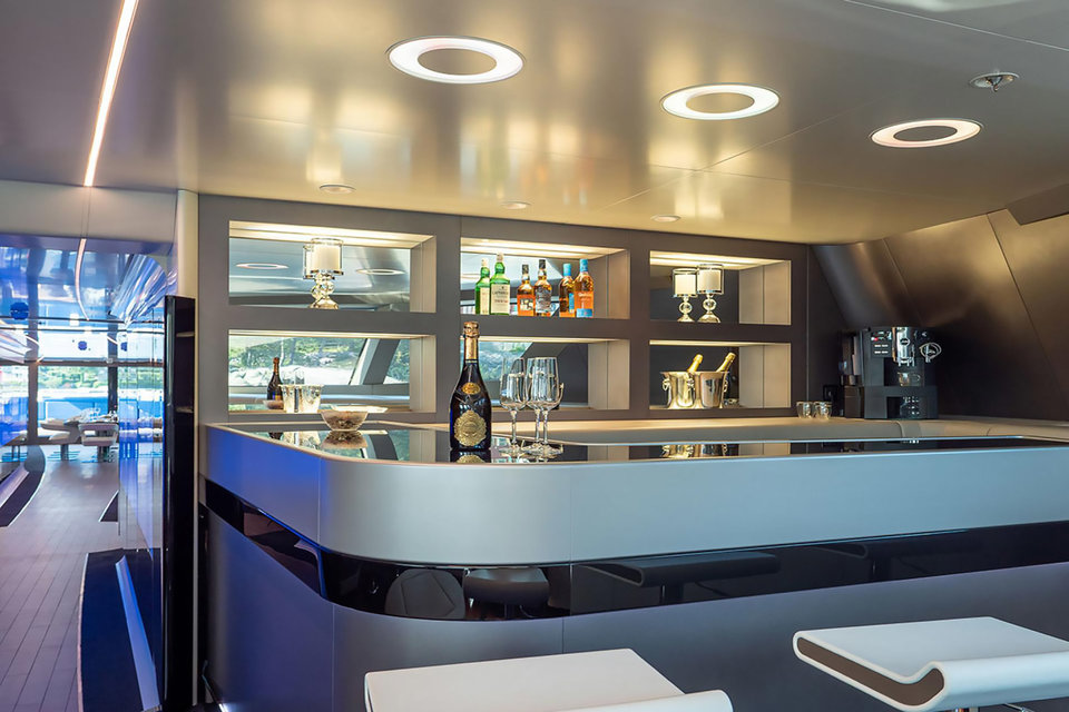 luxury catamaran interior