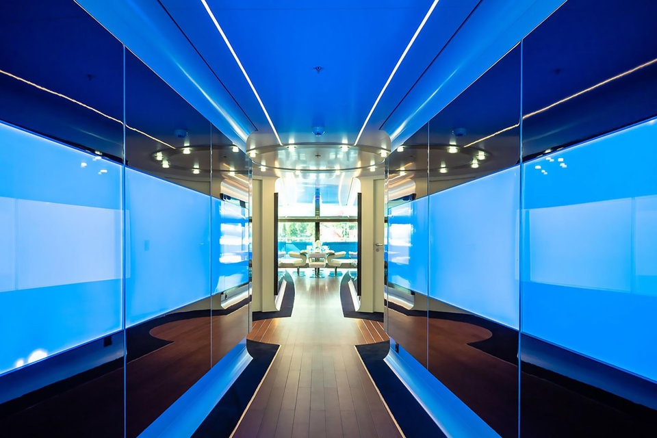 private catamaran interior photos