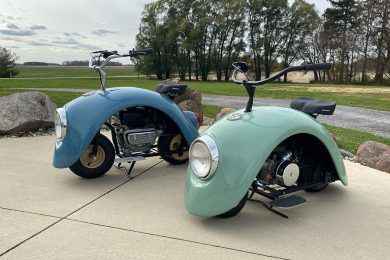 Old-fashioned Volkswagen Beetle Mini Bike Volkspod