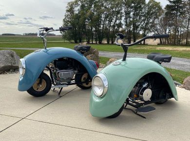 Old-fashioned Volkswagen Beetle Mini Bike Volkspod