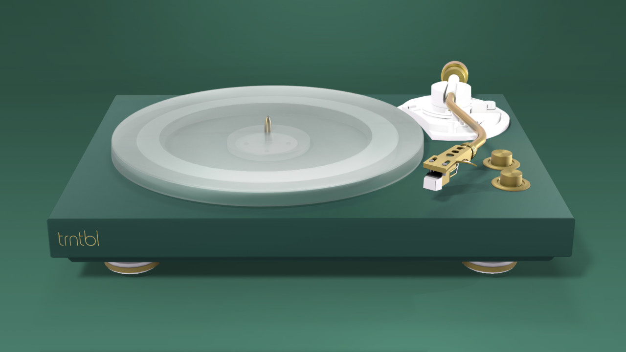 vinyl turntable green color