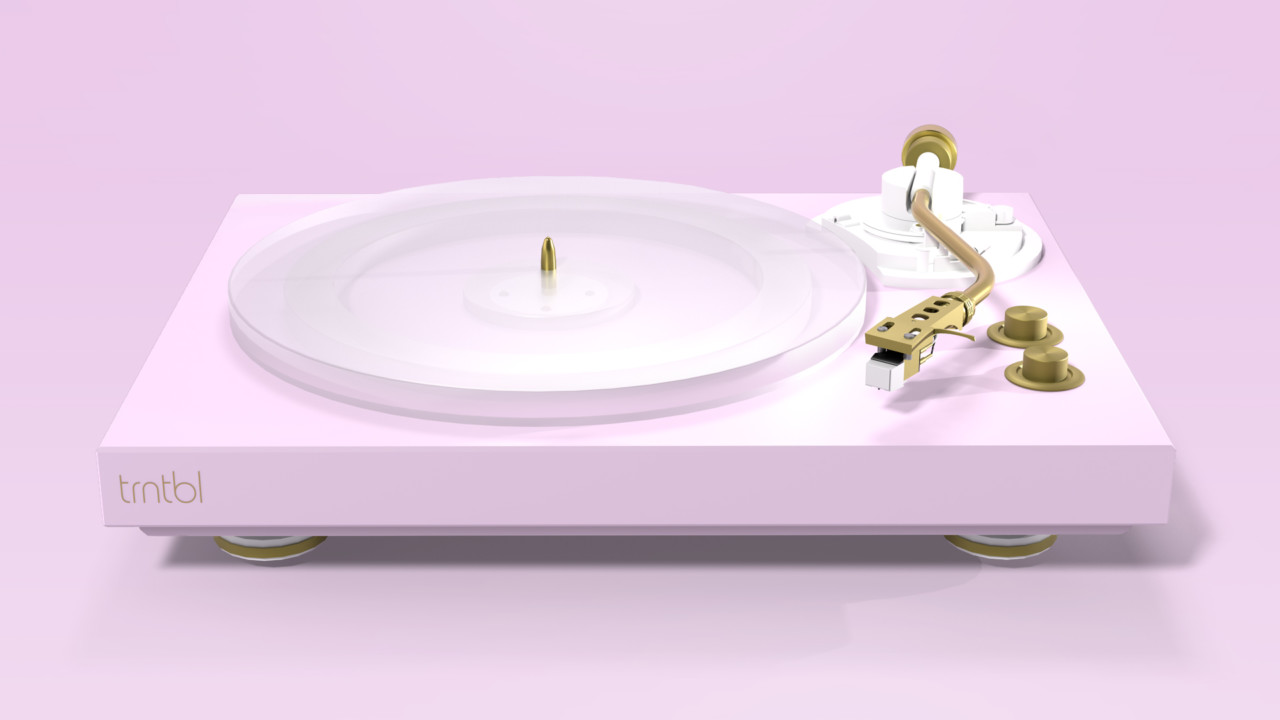 vinyl turntable pink color