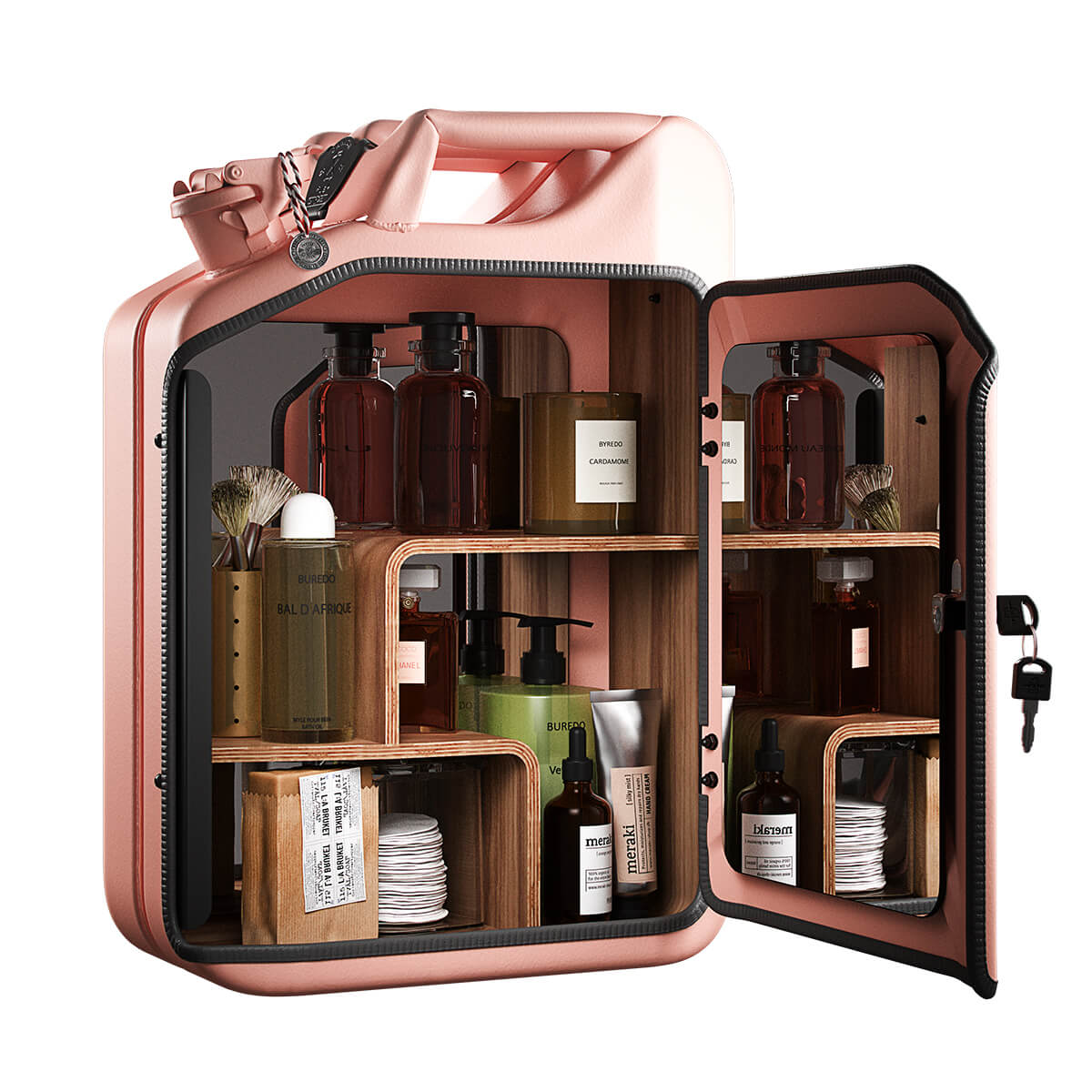 small pink bar cabinet