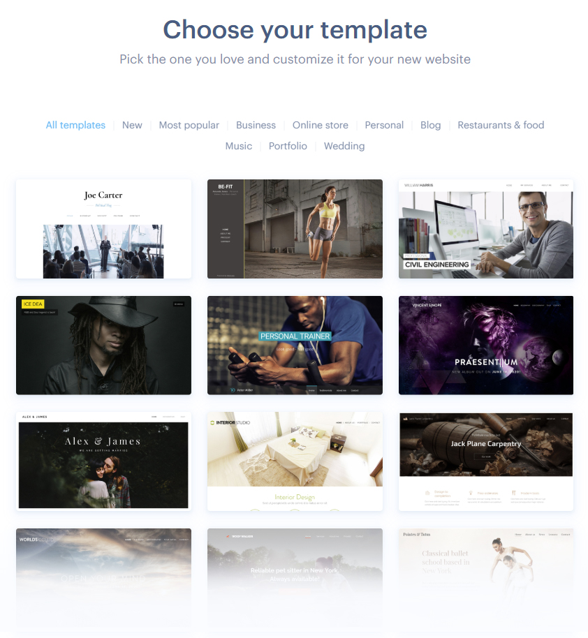 Webnode best free website builder templates