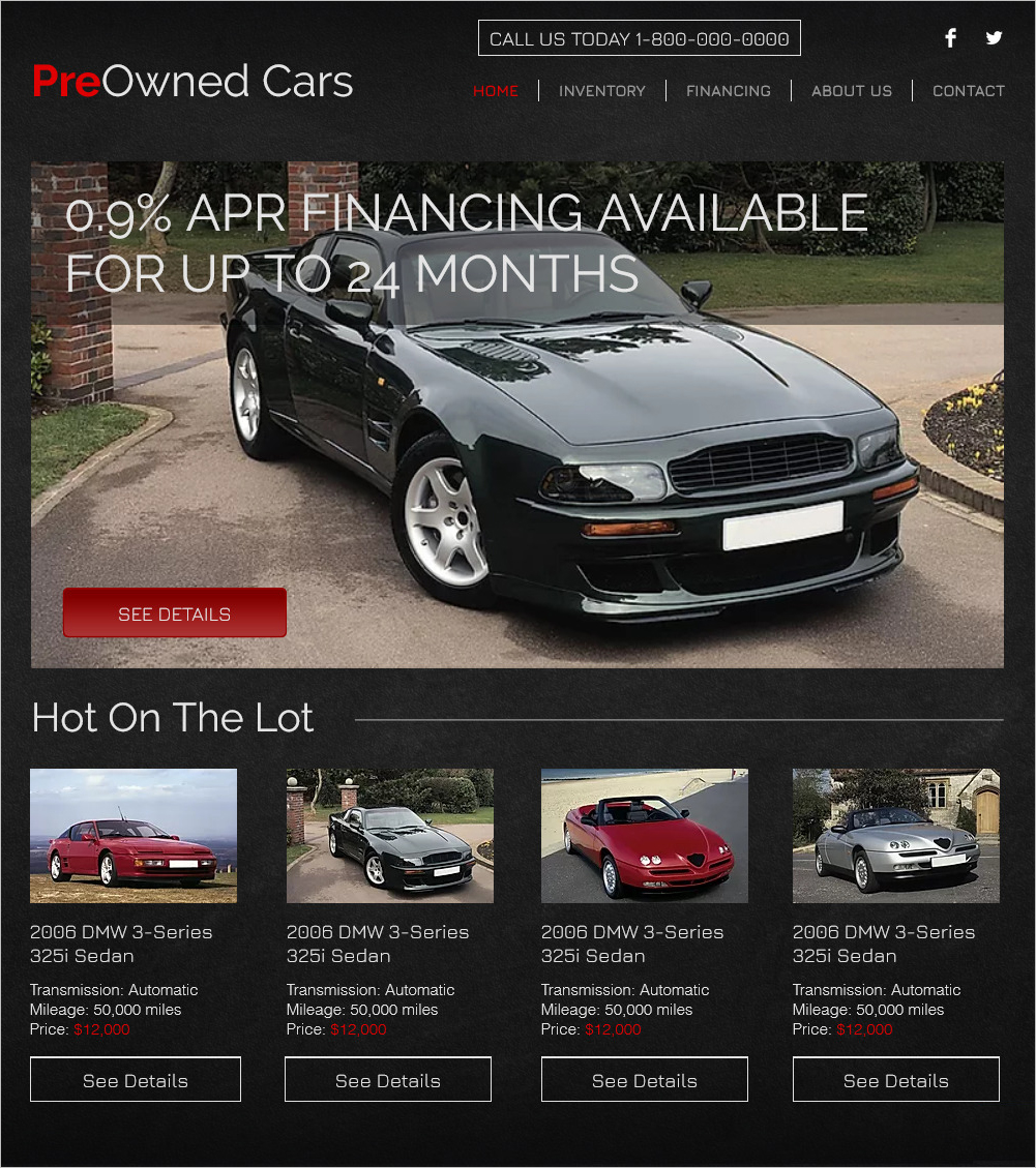 Free Auto Sales Website Template