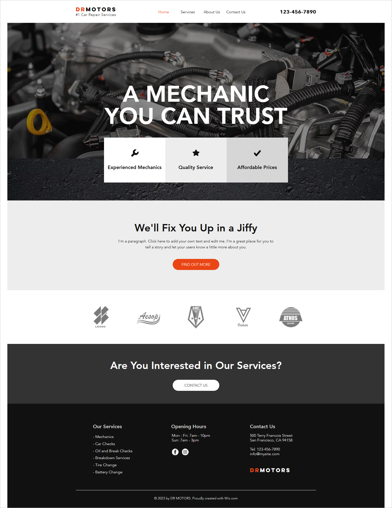 Free Car Repair Website Template