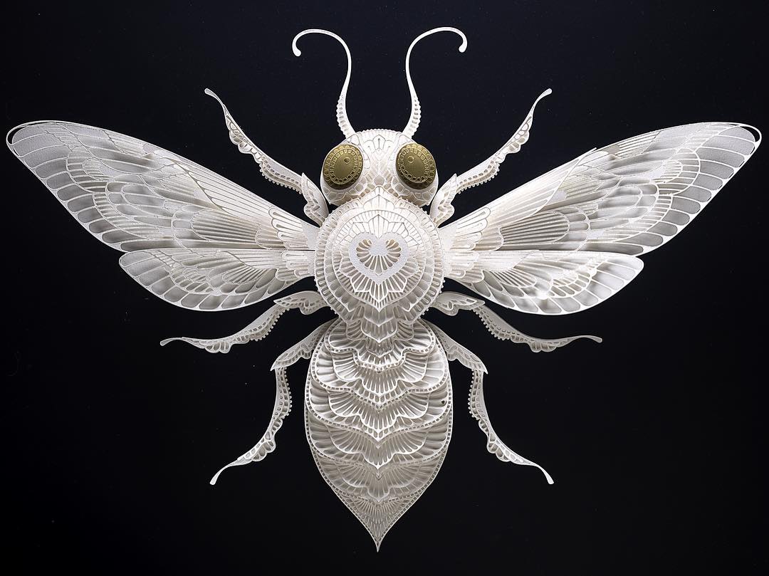 bee relief paper sculpture