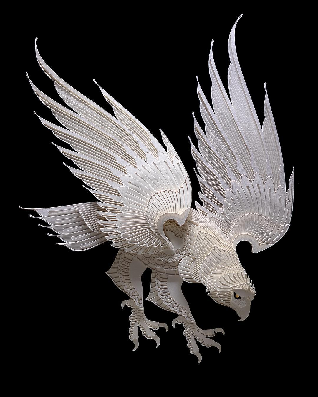 eagle relief paper sculpture
