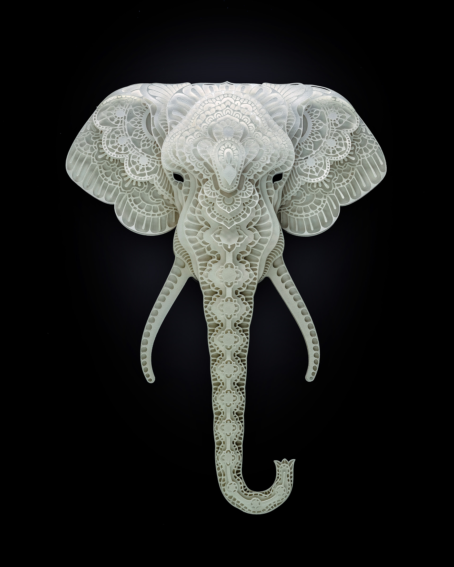 elephant relief paper sculpture