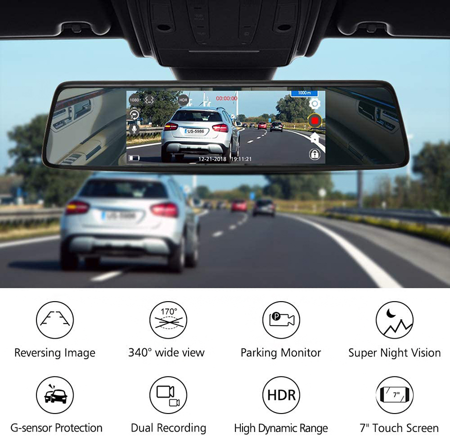 Anniversary Gifts for Him - Mirror Dash Touchscreen Camera