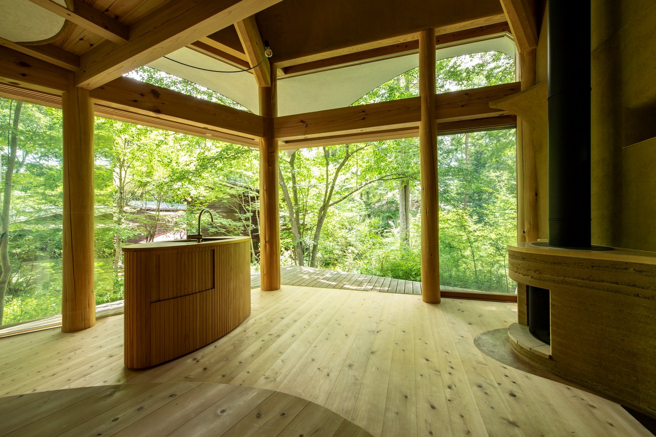 tiny shell house wooden interior