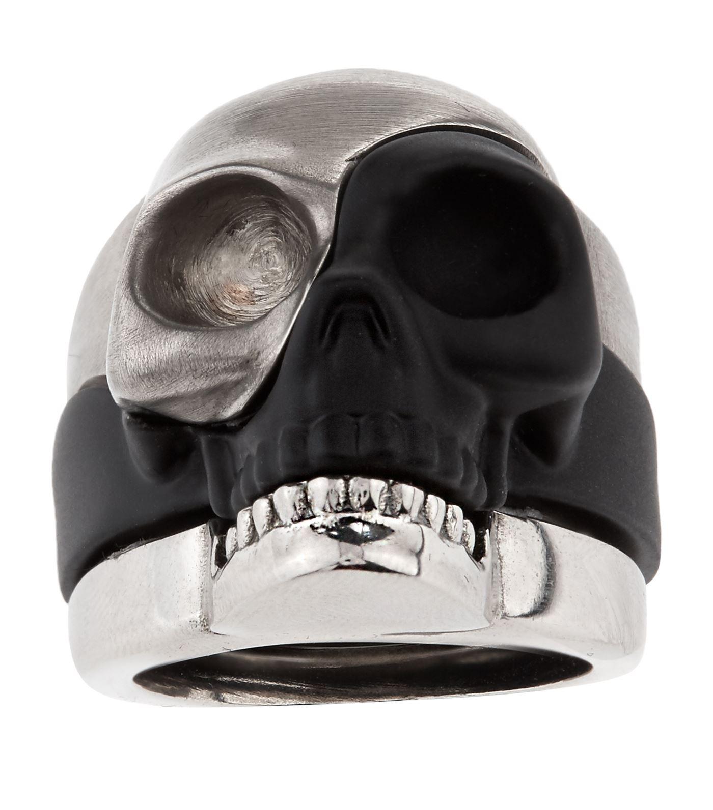 alexander mcqueen divided skull ring