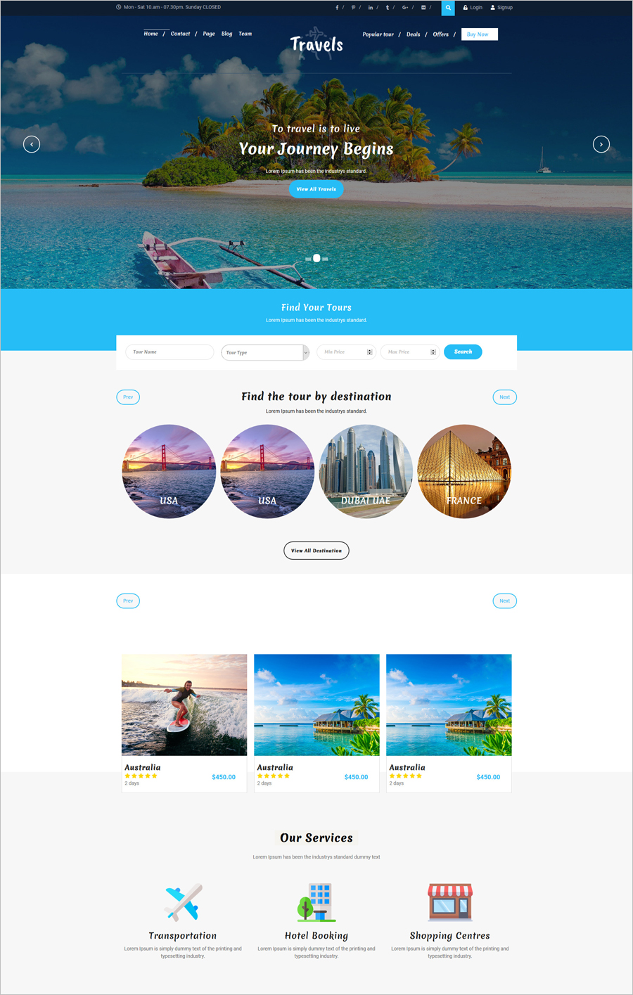 Free Travel WordPress Theme