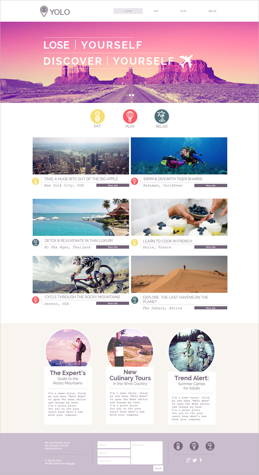 Free Traveler Blog Website Template