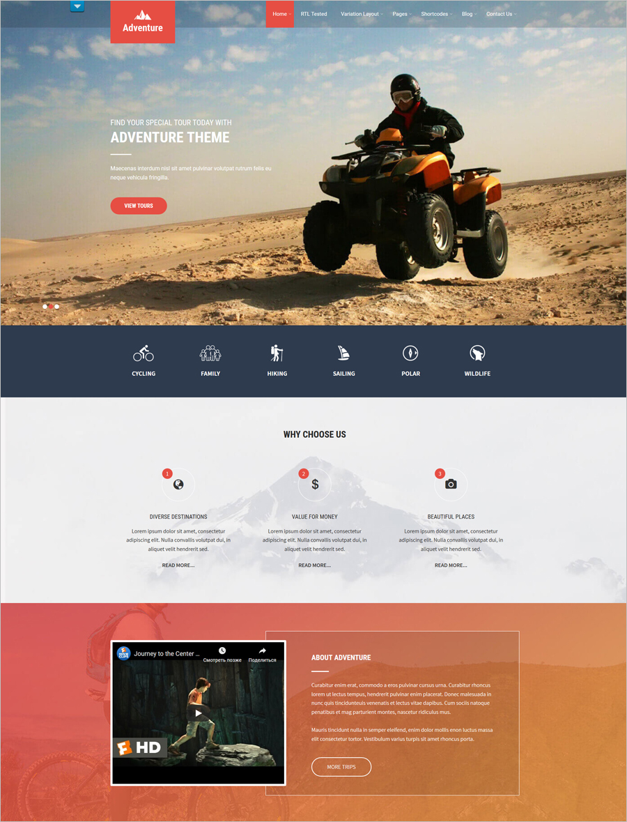 Free Adventure Lite WordPress Theme