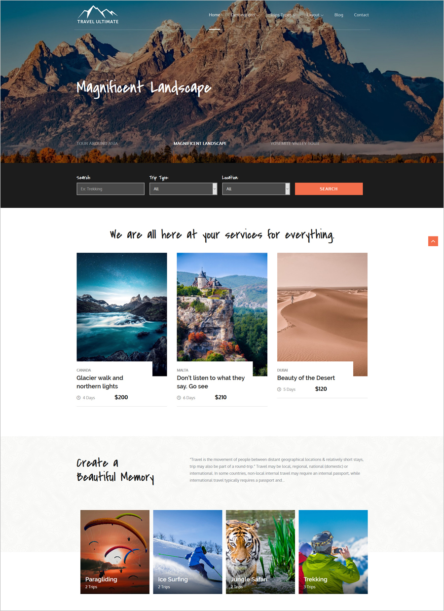 Free Travel Ultimate WordPress Theme