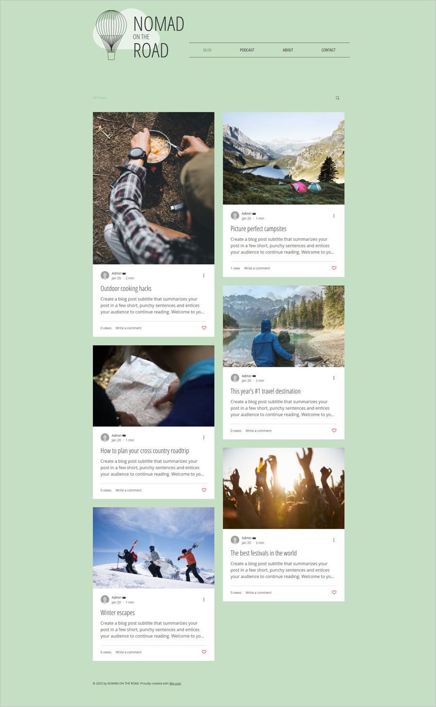 Free Travel Blog HTML5 Website Template