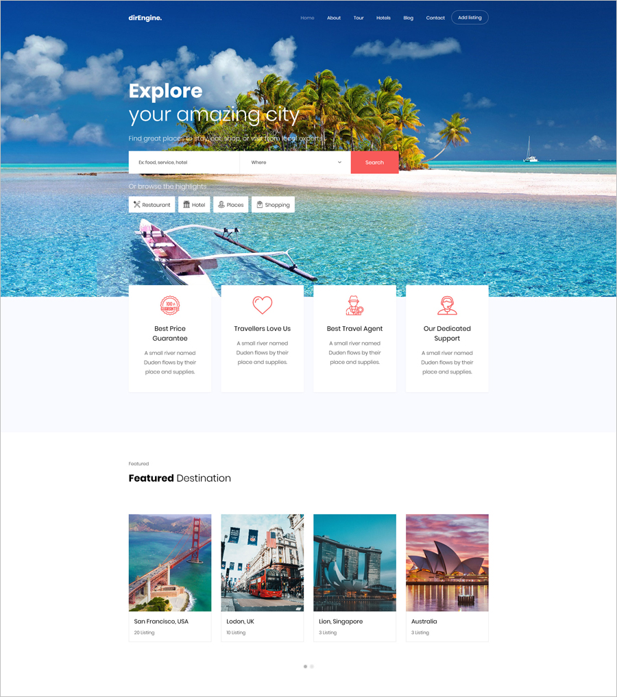 travel website bootstrap