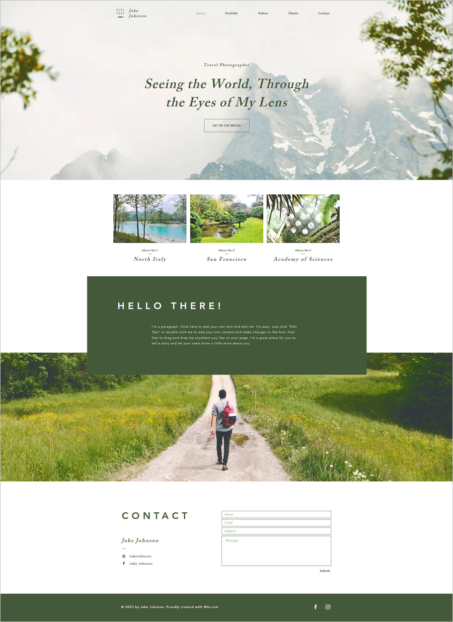 Free Travel Photographer Website Template