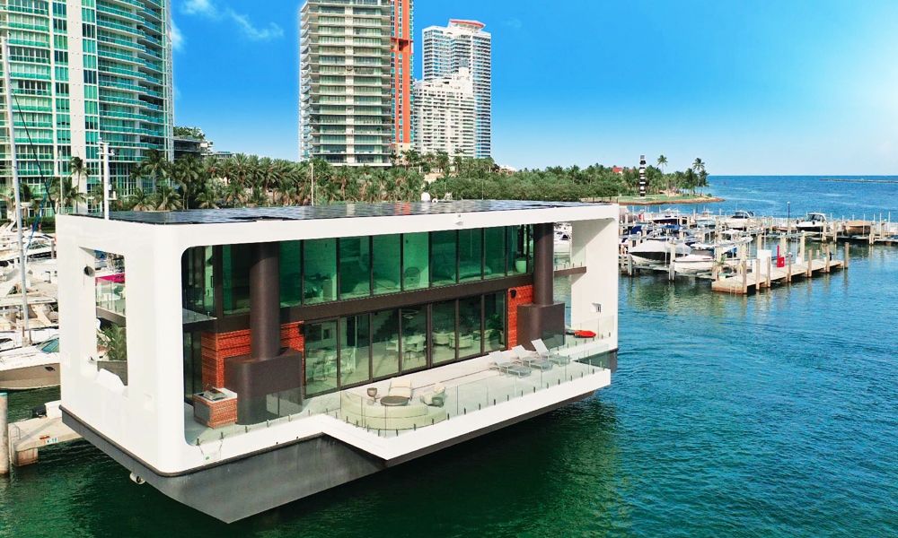 luxury floating boat house