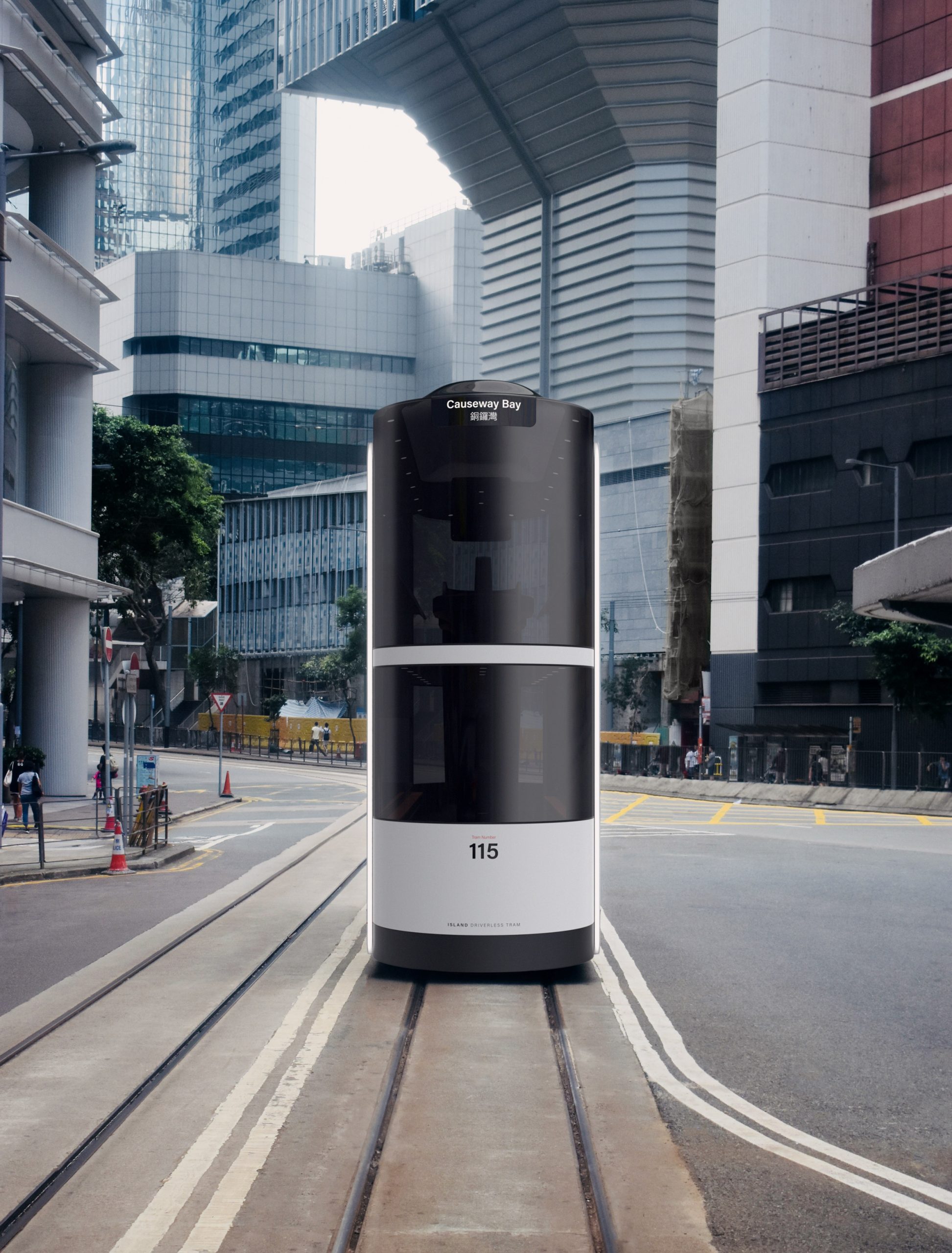 new hong kong modern double-decker tram