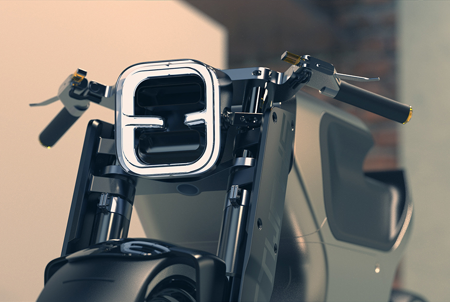 futuristic electric motorcycle