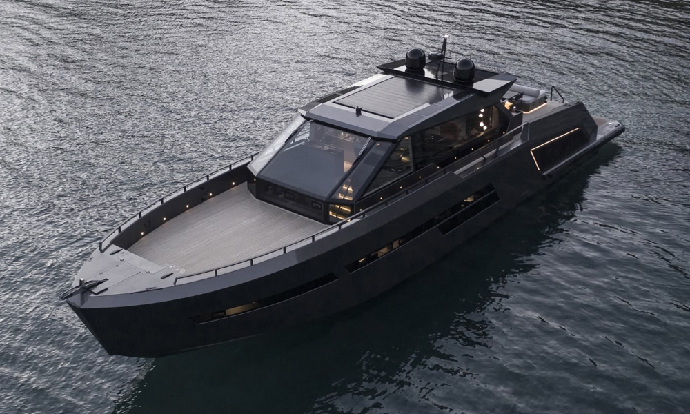 Matt Black Bulletproof Mazu 82 Yacht