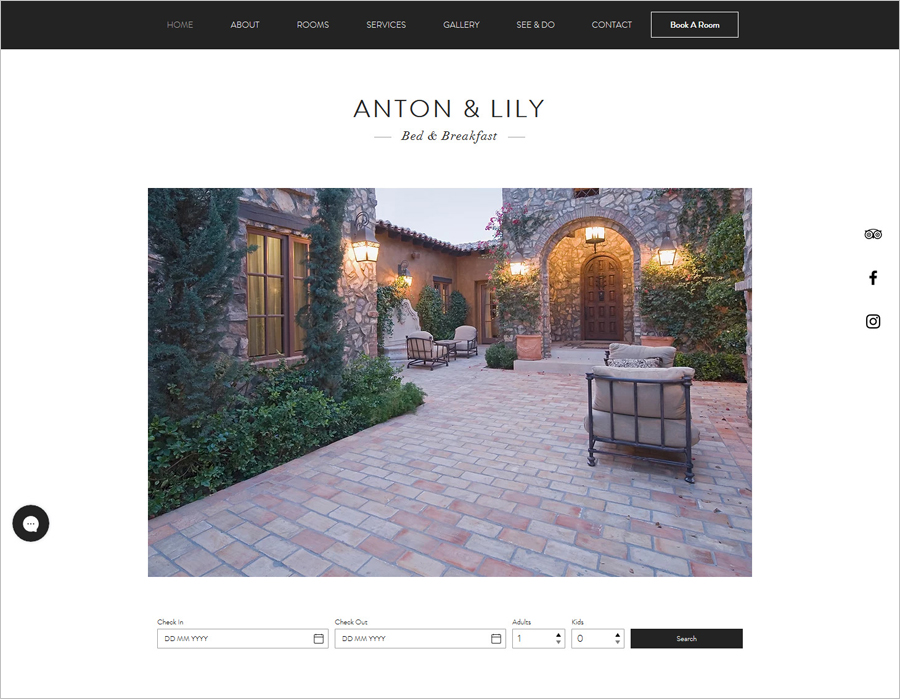 Free HTML5 B&B Website Template