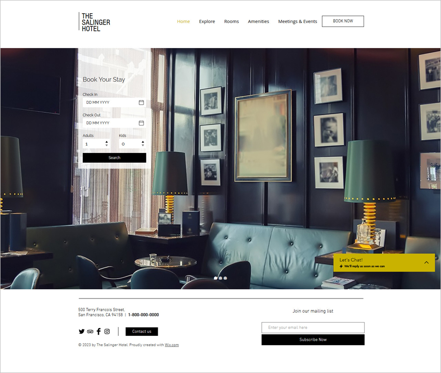 Free Modern Hotel Website Template