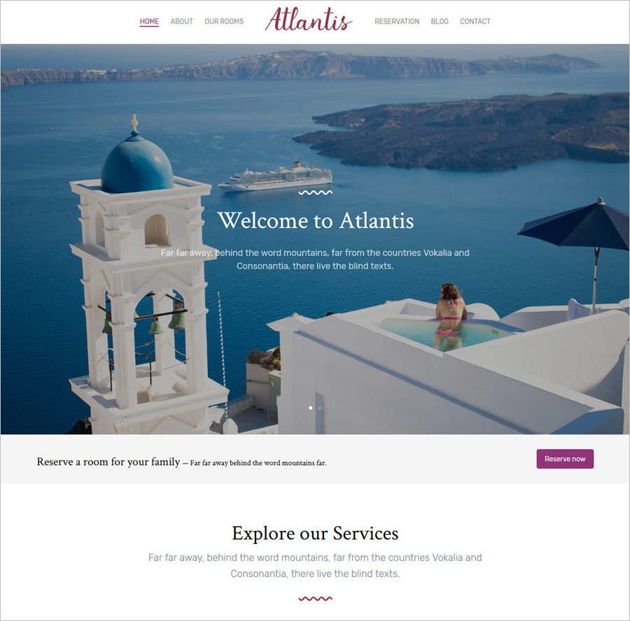Free Hotel Bootstrap Website Template